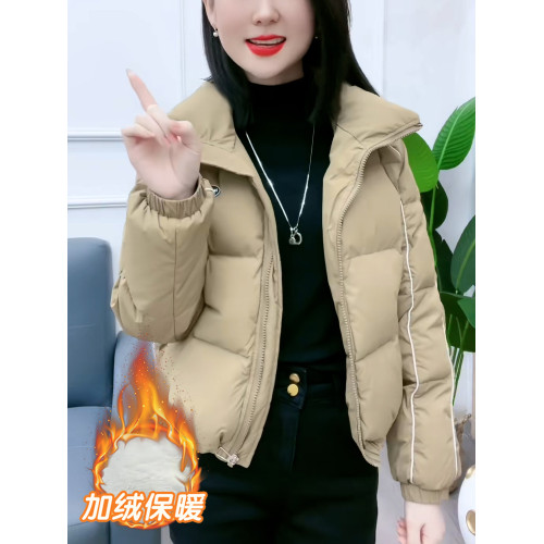 加絨加厚短款外套女士2025秋冬季新款休閒時尚小個子保暖羽絨棉服 加絨加厚短款外套女士2025秋冬季新款休閒時尚小個子保暖羽絨棉服