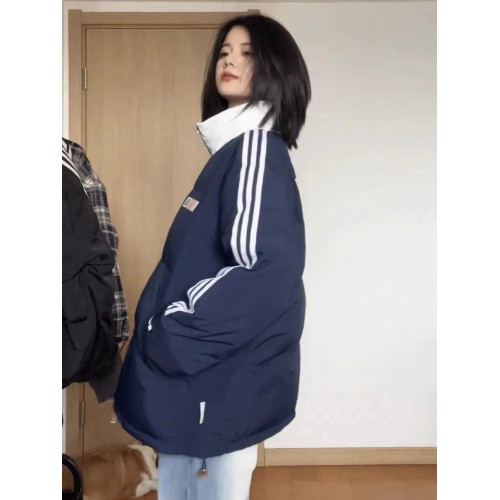 國潮美式條紋棉衣棉服女2025冬季新款學生寬松情侶加厚棉襖外套潮 國潮美式條紋棉衣棉服女2025冬季新款學生寬松情侶加厚棉襖外套潮