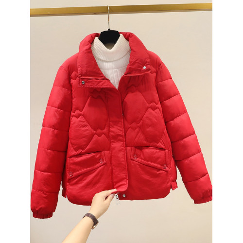 2025冬裝新款棉襖外套女短款洋氣小個子羽絨棉服立領寬松保暖棉衣