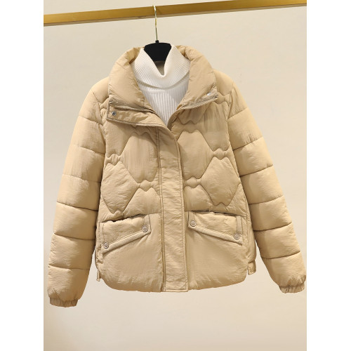 2025冬裝新款棉襖外套女短款洋氣小個子羽絨棉服立領寬松保暖棉衣