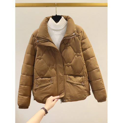 2025冬裝新款棉襖外套女短款洋氣小個子羽絨棉服立領寬松保暖棉衣