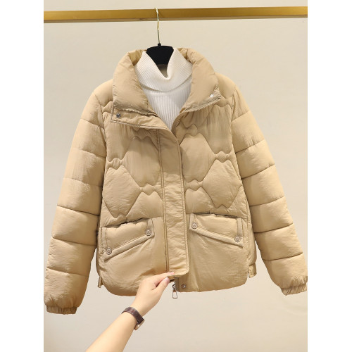 2025冬裝新款棉襖外套女短款洋氣小個子羽絨棉服立領寬松保暖棉衣