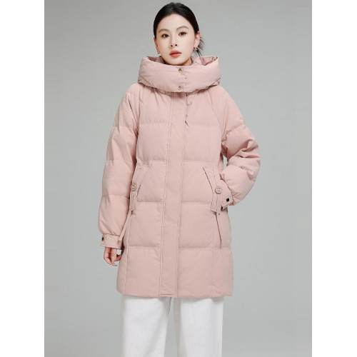 加厚保暖中長款羽絨棉服女2025年冬季新款韓版可拆卸帽寬松外套潮