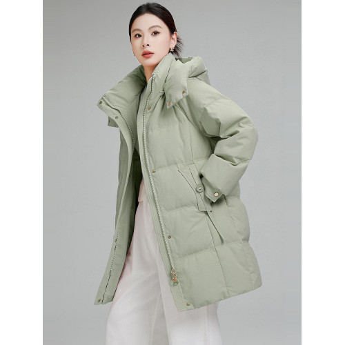 加厚保暖中長款羽絨棉服女2025年冬季新款韓版可拆卸帽寬松外套潮