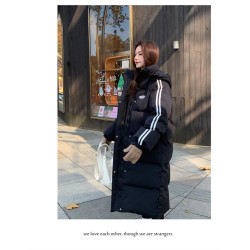 2024年韓版長款棉衣過膝羽絨棉服寬松藝考棉襖冬季時尚外套女