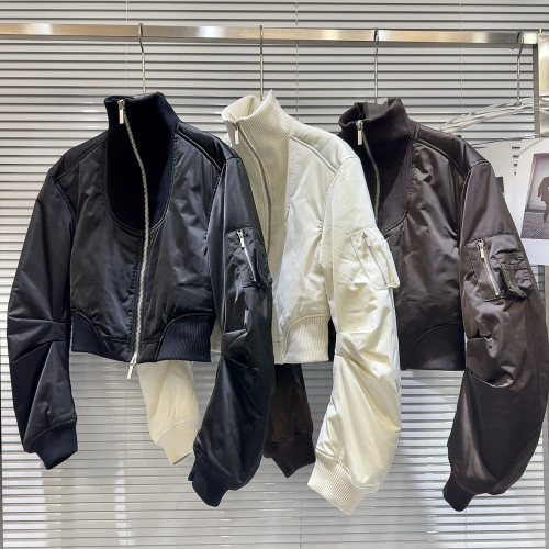 網紅同款2025冬季新款炸街辣妹螺紋領口保暖純色棉服夾克棉衣外套 網紅同款2025冬季新款炸街辣妹螺紋領口保暖純色棉服夾克棉衣外套