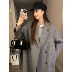 高級感羊毛羊絨大衣女秋冬季2025新款韓系小個子呢子加厚毛呢外套