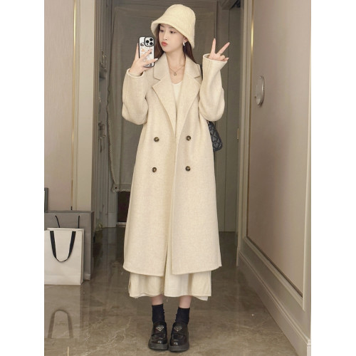 高級感羊毛羊絨大衣女秋冬季2025新款韓系小個子呢子加厚毛呢外套 高級感羊毛羊絨大衣女秋冬季2025新款韓系小個子呢子加厚毛呢外套