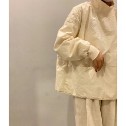 2025冬新款韓系設計感小衆溫柔風奶fufu小個子寬松簡約棉衣外套女