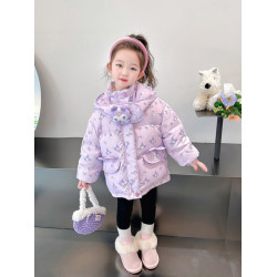 庫洛米女小童羽絨服冬季2023新款洋氣加厚保暖女寶寶90白鴨絨冬裝