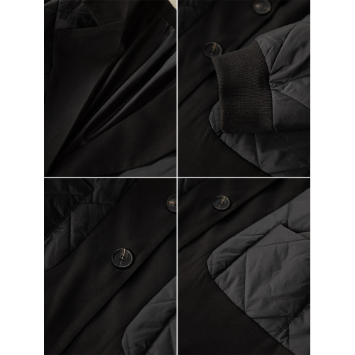 九月陌墨西裝領拼接羽絨棉服女秋冬菱格寬松洋氣外套歐洲站款歐貨 九月陌墨西裝領拼接羽絨棉服女秋冬菱格寬松洋氣外套歐洲站款歐貨