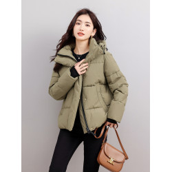 羽絨棉衣女連帽高級短款棉服冬季加厚抗寒麵包服2025年新立領外套