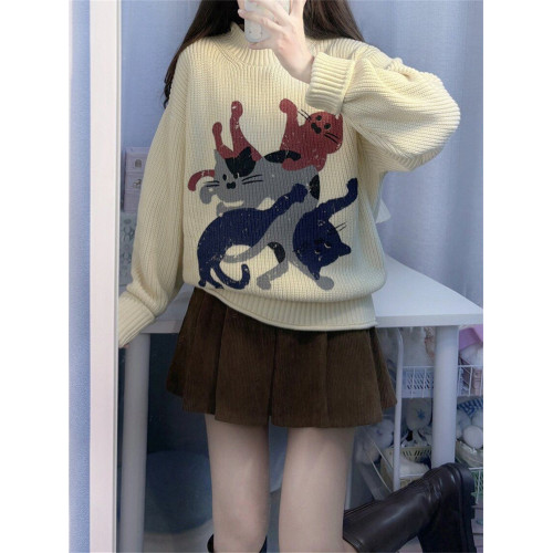 大碼胖mm復古感棕色燈芯絨半身裙女秋季通勤百搭短裙褲a字百褶裙