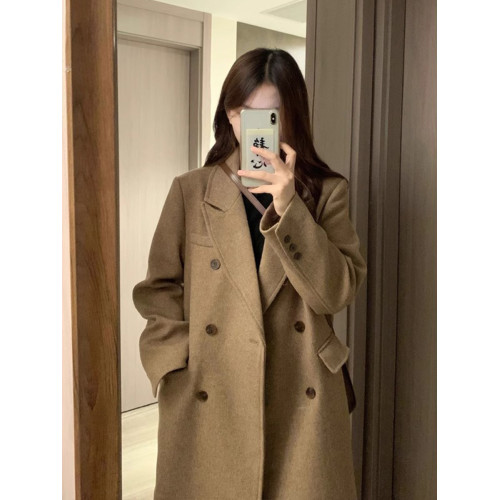 高級感呢子大衣女秋冬季2025新款赫本風小個子中長款毛呢外套加厚