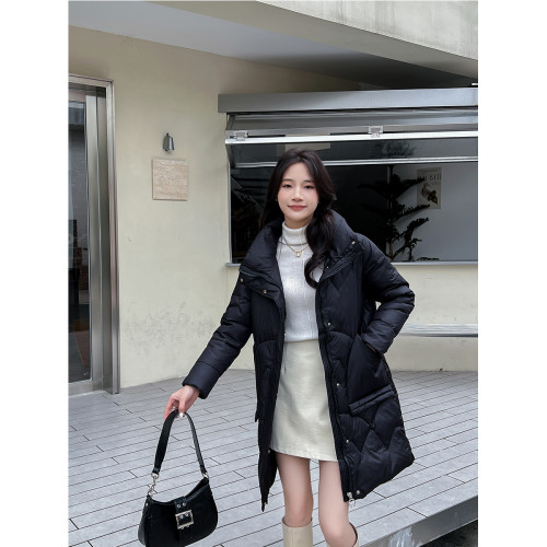 冬季棉衣女冬中長款2025新款黑色工作服羽絨棉服加厚保暖棉襖外套 冬季棉衣女冬中長款2025新款黑色工作服羽絨棉服加厚保暖棉襖外套