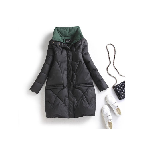 冬季棉衣女冬中長款2025新款黑色工作服羽絨棉服加厚保暖棉襖外套 冬季棉衣女冬中長款2025新款黑色工作服羽絨棉服加厚保暖棉襖外套