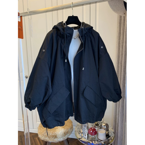 胖mm連帽外套女春秋短款2025大碼寬松休閒百搭小個子風衣薄款上衣 胖mm連帽外套女春秋短款2025大碼寬松休閒百搭小個子風衣薄款上衣