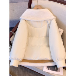 羽絨棉服外套女秋冬2025新款爆今年流行小個子短派克羊羔毛棉衣襖