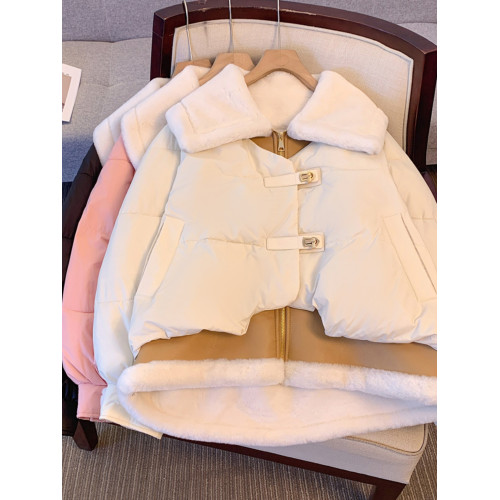 羽絨棉服外套女秋冬2025新款爆今年流行小個子短派克羊羔毛棉衣襖 羽絨棉服外套女秋冬2025新款爆今年流行小個子短派克羊羔毛棉衣襖