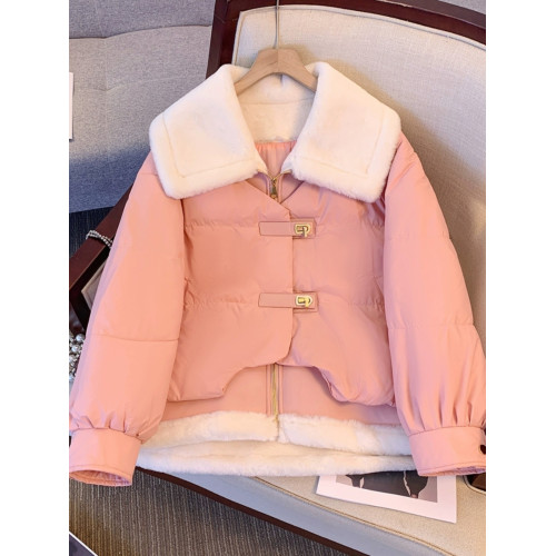 羽絨棉服外套女秋冬2025新款爆今年流行小個子短派克羊羔毛棉衣襖 羽絨棉服外套女秋冬2025新款爆今年流行小個子短派克羊羔毛棉衣襖