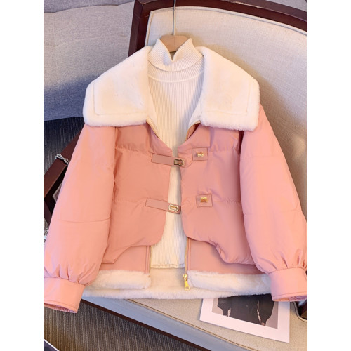 羽絨棉服外套女秋冬2025新款爆今年流行小個子短派克羊羔毛棉衣襖 羽絨棉服外套女秋冬2025新款爆今年流行小個子短派克羊羔毛棉衣襖