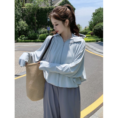 防曬衣女夏季2025新款黑膠帽簷原紗冰絲防紫外線薄款防曬服 防曬衣女夏季2025新款黑膠帽簷原紗冰絲防紫外線薄款防曬服