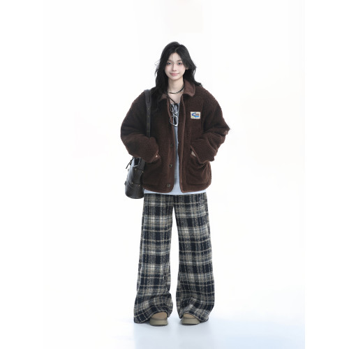 【坐吃山空】冬季美拉德棕色棉服外套女寬松加厚保暖羊羔毛棉襖潮 【坐吃山空】冬季美拉德棕色棉服外套女寬松加厚保暖羊羔毛棉襖潮