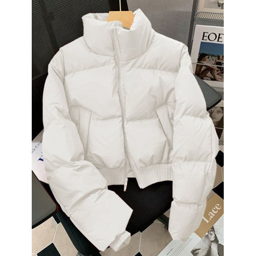 白色短款棉服女冬季2025年新款小個子設計高級感炸街保暖棉服女 白色短款棉服女冬季2025年新款小個子設計高級感炸街保暖棉服女