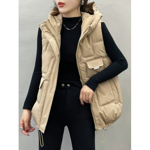 寬松大碼連帽羽絨棉馬甲女2025秋冬新款韓版馬夾外套女款坎肩背心 寬松大碼連帽羽絨棉馬甲女2025秋冬新款韓版馬夾外套女款坎肩背心