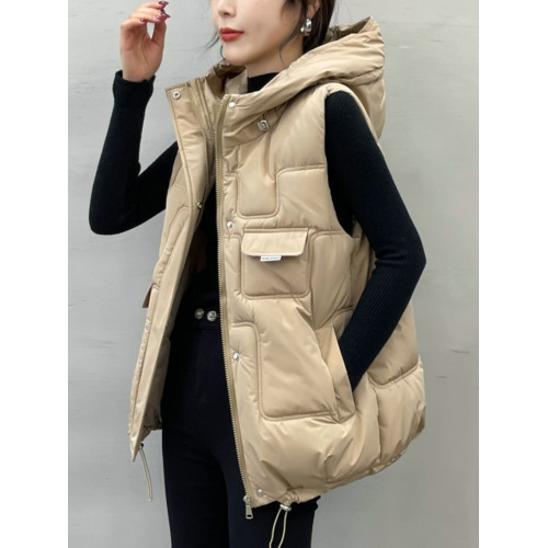 寬松大碼連帽羽絨棉馬甲女2025秋冬新款韓版馬夾外套女款坎肩背心 寬松大碼連帽羽絨棉馬甲女2025秋冬新款韓版馬夾外套女款坎肩背心