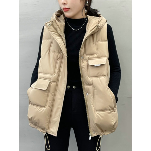 寬松大碼連帽羽絨棉馬甲女2025秋冬新款韓版馬夾外套女款坎肩背心 寬松大碼連帽羽絨棉馬甲女2025秋冬新款韓版馬夾外套女款坎肩背心