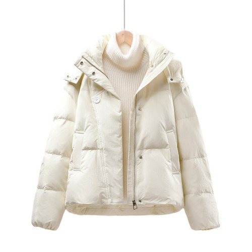 短款加絨加厚麵包服女款2025秋冬季小個子洋氣休閒連帽羽絨棉服潮 短款加絨加厚麵包服女款2025秋冬季小個子洋氣休閒連帽羽絨棉服潮