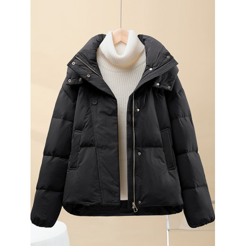 短款加絨加厚麵包服女款2025秋冬季小個子洋氣休閒連帽羽絨棉服潮 短款加絨加厚麵包服女款2025秋冬季小個子洋氣休閒連帽羽絨棉服潮