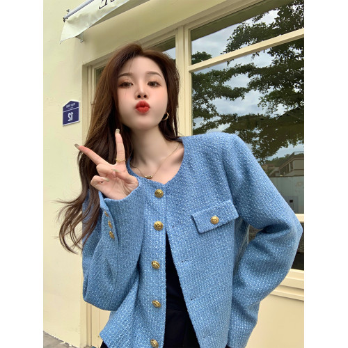 氣質白色小香風外套女裝秋冬2025新款高級感粗花呢小個子短款上衣 氣質白色小香風外套女裝秋冬2025新款高級感粗花呢小個子短款上衣