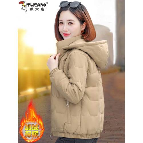 啄木鳥加絨棉衣女短款棉襖2025新款冬裝中年媽媽加厚保暖棉服外套 啄木鳥加絨棉衣女短款棉襖2025新款冬裝中年媽媽加厚保暖棉服外套