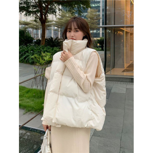 學院風粉色羽絨棉馬甲外套女秋冬季韓版寬松學生馬夾外穿坎肩上衣 學院風粉色羽絨棉馬甲外套女秋冬季韓版寬松學生馬夾外穿坎肩上衣