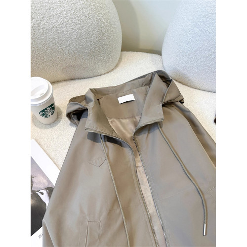 美式復古港風高級感連帽沖鋒衣外套女春秋小個子寬松休閒夾克上衣 美式復古港風高級感連帽沖鋒衣外套女春秋小個子寬松休閒夾克上衣