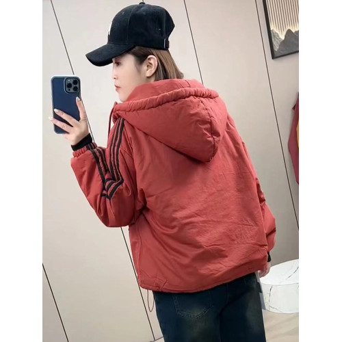 棉服女2025年新款秋冬季休閒寬松三道杠棉衣設計感防風夾棉外套潮 棉服女2025年新款秋冬季休閒寬松三道杠棉衣設計感防風夾棉外套潮