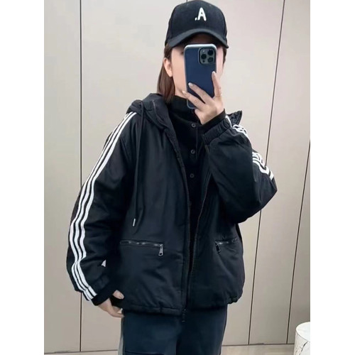 棉服女2025年新款秋冬季休閒寬松三道杠棉衣設計感防風夾棉外套潮 棉服女2025年新款秋冬季休閒寬松三道杠棉衣設計感防風夾棉外套潮