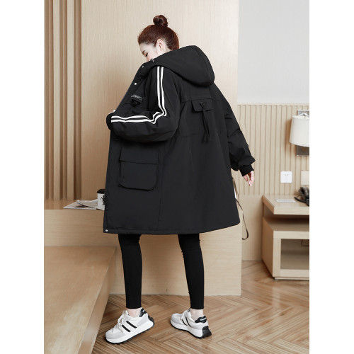 冬衣中長款洋氣減齡棉衣棉服女胖MM大碼保暖工裝外套羊羔絨派克服