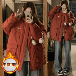 美式黑武士夾棉沖鋒衣外套男女冬季戶外機能寬松連帽加厚工裝棉服