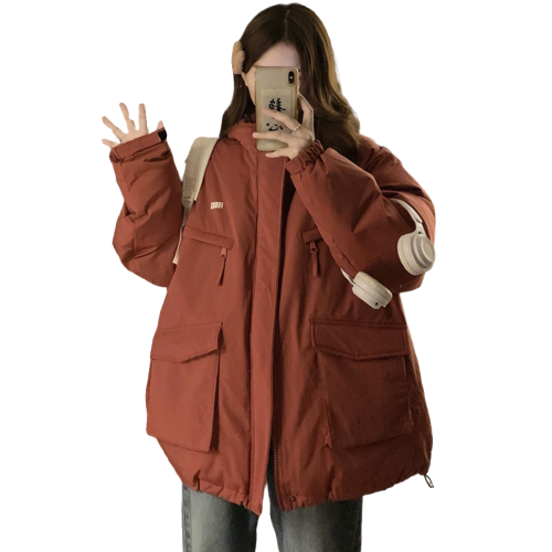 美式黑武士夾棉沖鋒衣外套男女冬季戶外機能寬松連帽加厚工裝棉服