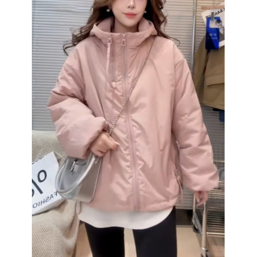 韓版連帽立領棉服外套女2025早秋寬松短款小個子休閒長袖薄款上衣 韓版連帽立領棉服外套女2025早秋寬松短款小個子休閒長袖薄款上衣