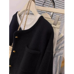 特大碼300斤黑色小香風毛呢外套女2024新款胖MM加絨加厚上衣240斤