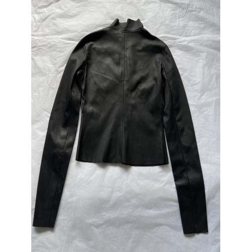 24FW 暗黑RO風高領斜拉鍊PU皮質彈力修身百搭皮衣機車夾克外套女 24FW 暗黑RO風高領斜拉鍊PU皮質彈力修身百搭皮衣機車夾克外套女