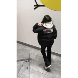 美式復古hiphop黑色羽絨服女秋冬季2025年新款設計感小衆加厚棉服