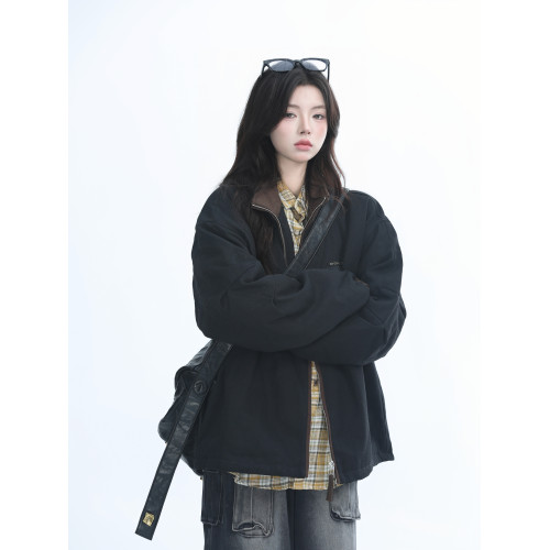 【坐吃山空】冬季加厚保暖夾棉牛仔棉服外套女美式vintage棉衣潮 【坐吃山空】冬季加厚保暖夾棉牛仔棉服外套女美式vintage棉衣潮