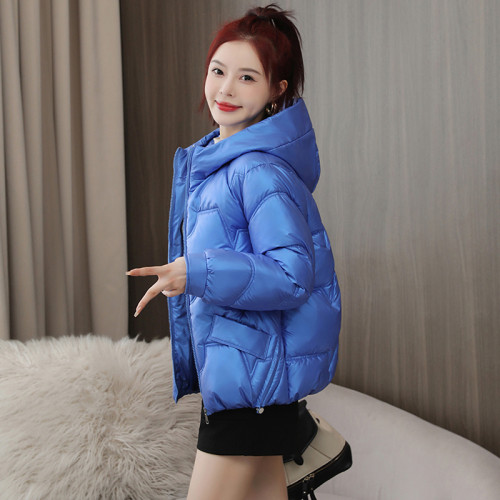 亮面免洗2025冬季新款棉衣女短款韓版百搭羽絨棉服女寬鬆加厚外套