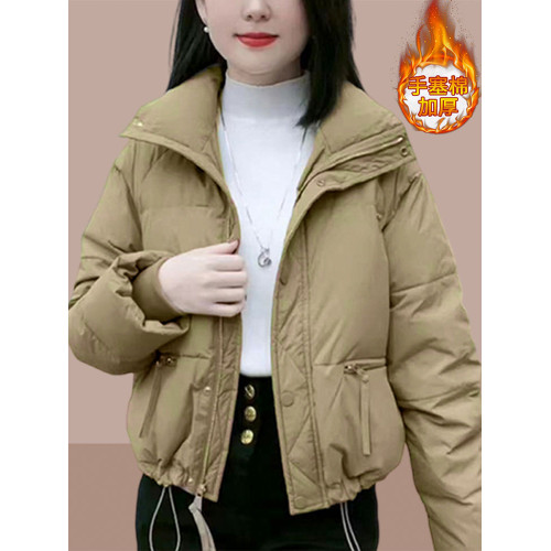 2025冬季新款純色小香風棉服外套立領麵包服短款小個子開衫棉衣女 2025冬季新款純色小香風棉服外套立領麵包服短款小個子開衫棉衣女