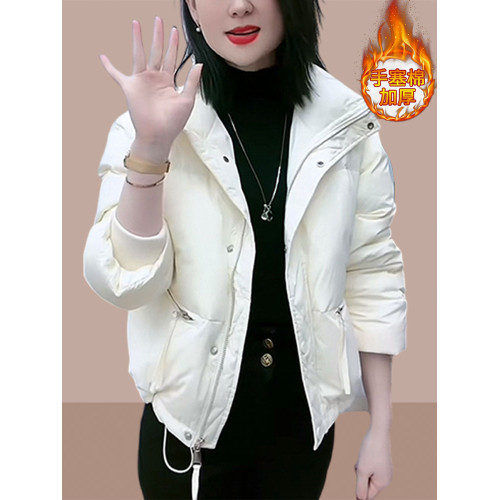 2025冬季新款純色小香風棉服外套立領麵包服短款小個子開衫棉衣女 2025冬季新款純色小香風棉服外套立領麵包服短款小個子開衫棉衣女